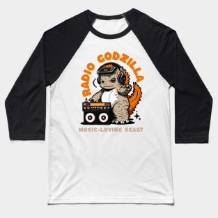 Radio Godzilla Music-Loving Beast Baseball T-Shirt